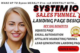 build sales funnel and landing page on systeme io