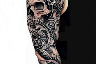 create a professional tattoo design of tattoo sleeve artist