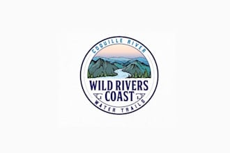 design awesome wild rivers coast water trail logo