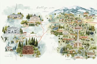 create a map illustration for your wedding