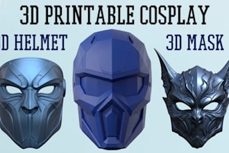 do printable 3d helmet 3d dj mask stl armor model for halloween cosplay 3d print