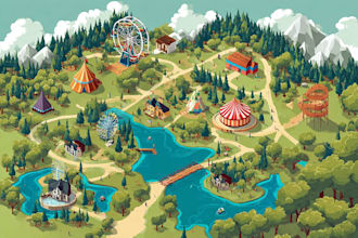 draw beautiful map in vector illustration