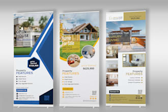 design roll up banner real estate, retractable banners