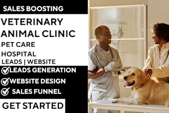 veterinary animal clinic pet care hospital leads build website