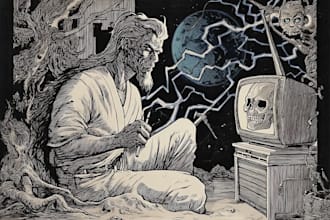 create vintage comic, horror and sci fi art