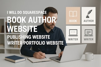 squarespace book author website publishing website writer portfolio website