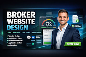design broker website with credit check form loan product filters application
