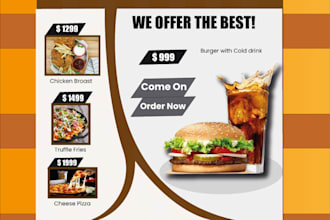 design professional food flyer and restaurant menu