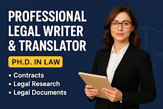 draft, proofread, and translate legal contracts and research papers