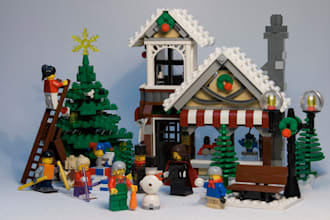 do festive christmas lego moc, custom 3d lego model, XML pdf instruction