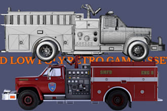 model 3d low poly 3d character game asset ps1 pbr psx 3d vehicle for games
