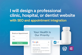 build chiropractor website, clinic website, hospital website,dentist website SEO