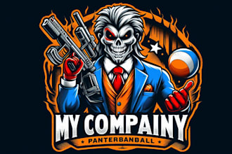 design  premium vintage paintball mascot logo t shirt design