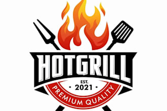 design custom grill, smokehouse  ,BBQ restaurant  logo