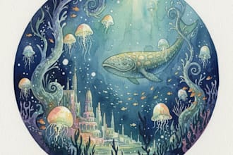 draw a unique watercolor illustration