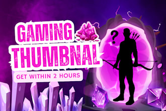 design professional youtube gaming thumbnail and banner in just 2 hours