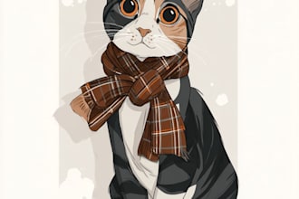 draw pet portrait, vector portrait, animal illustration