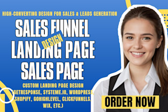 design profitable sales funnel, ecommerce page, sales page for lead generation