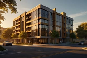 create realistic 3d architectural visualization and modeling for building design