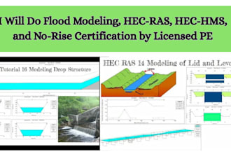 do flood modeling, hec ras, hec hms, and no rise certification by licensed pe