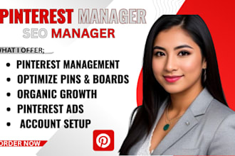 be your pinterest marketing manager, seo optimized pin, board design setup ads