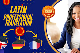 translate texts between latin and english, french, or german