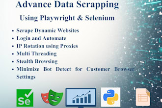 advanced web scrapping using playwright or selenium