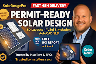 design solar pv system design, pvsyst simulation and permit ready drawings