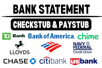 do bank statement reconciliation, pay stubs and check stubs