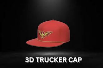 do 3d y2k streetwear trucker hat, 3d clothing, cap design for your brand