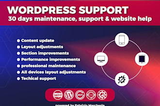 provide monthly wordpress maintenance support and website help