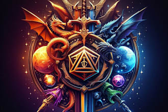 do a dnd, fantasy, sci fi, rpg animated game logo