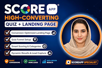 create a full marketing funnel with quiz, landing page using scoreapp