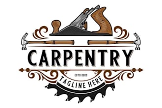 custom woodworking, joinery and workshop carpenter logo