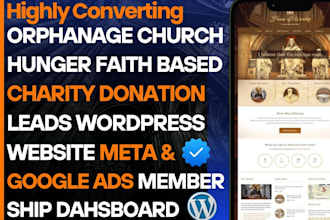 generate orphanage, church, faith based, charity, leads donation wordpress site