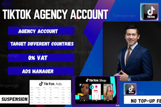 create USA tiktok agency account USA tik tok ads manager tik tok shop