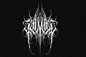 make a chaotic bestial black metal logo