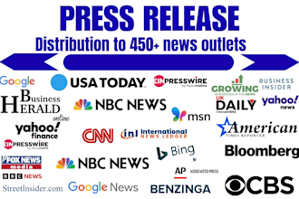 write and distribute press release to UK, USA, germany, french, spanish