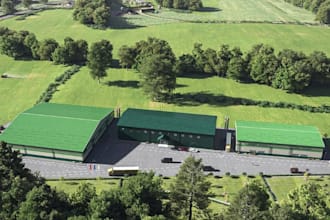 design industrial complex,warehouse building,site landscape,cgi factory,facility