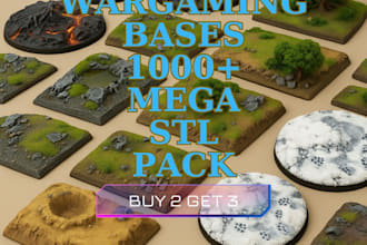 sell 1000 wargaming bases stl files