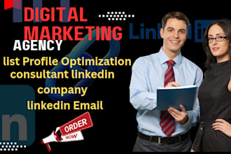 be linkedin account , business page set up, lead generation