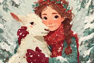 draw christmas illustrations and cards for you