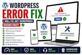 fix wordpress issues, wordpress error, fix wordpress website
