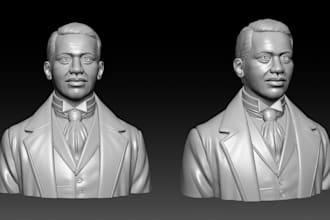 do realistic 3d head model, bust model for 3d printing