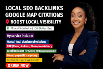 build local seo backlinks and google map citations for your business