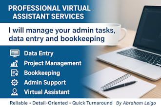 manage your admin tasks, data entry and bookeeping