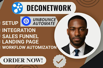 setup deconetwork, shopify ,bootstrap ,print shop ,hubspot ,printify,unbounce