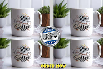 create an awesome custom mug design tumbler cup design for etsy shopify pod