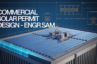 design commercial solar permit plan, electrical and structural calculation