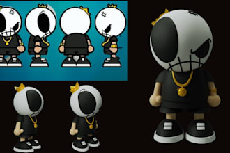 convert 2d to 3d character design model for printing stl file talking mechanism